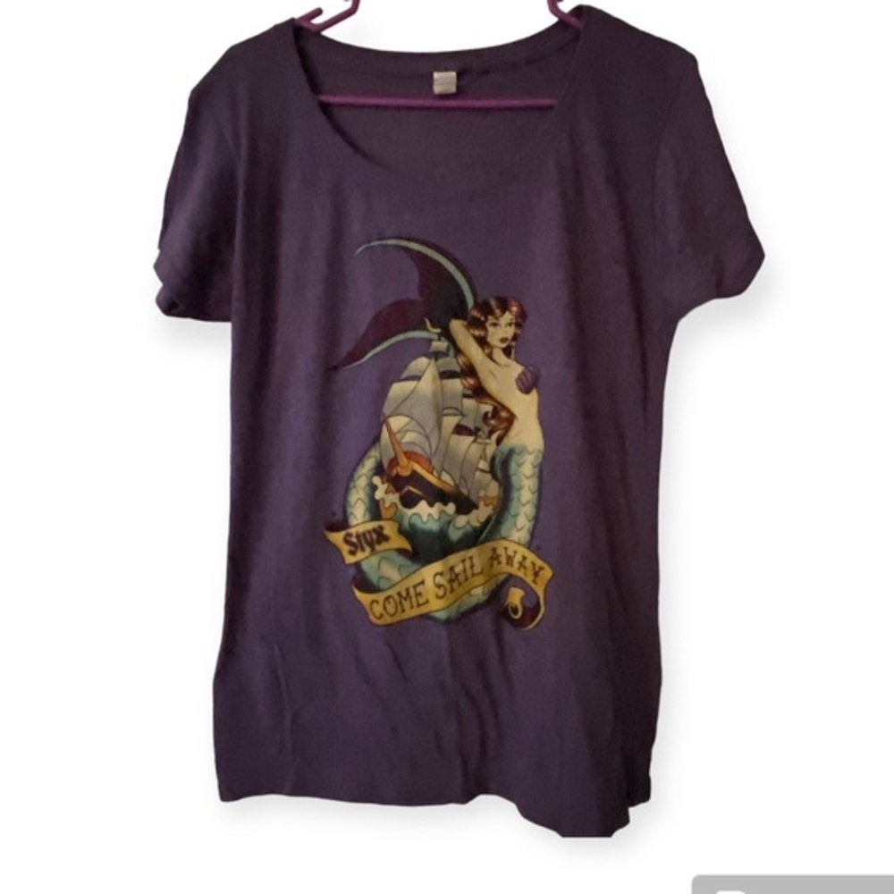 STYX Shirt Women’s Size XXL Purple‎ Tee acome Sail Away Print